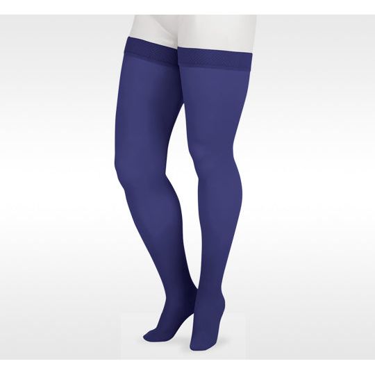 Juzo Soft Thigh High 30-40 mmHg w/ Silicone Band, Navy