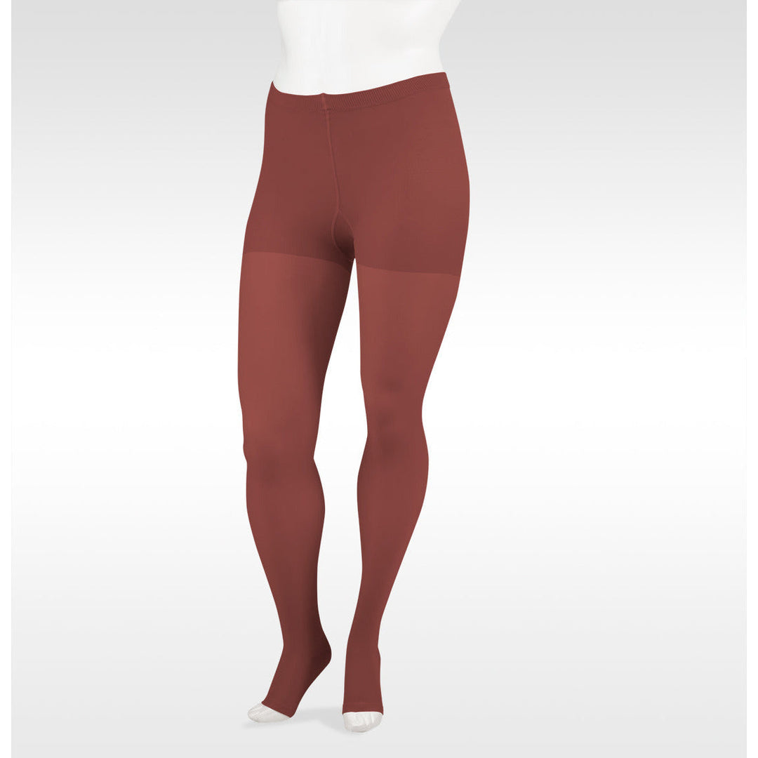 Juzo Soft Pantyhose 30-40 mmHg w/ Elastic Panty, Open Toe, Chocolate