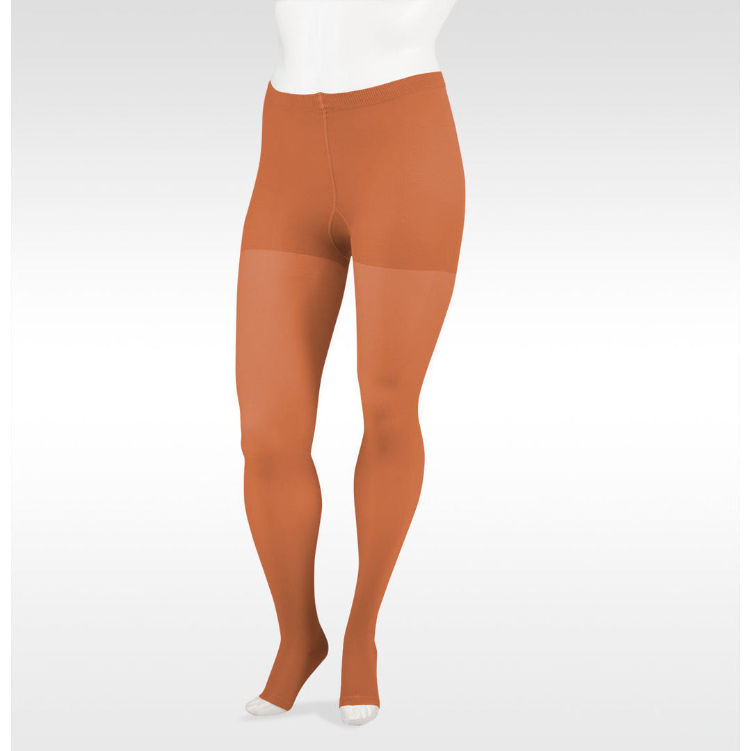 Juzo Soft Pantyhose 30-40 mmHg w/ Elastic Panty, Open Toe, Cinnamon