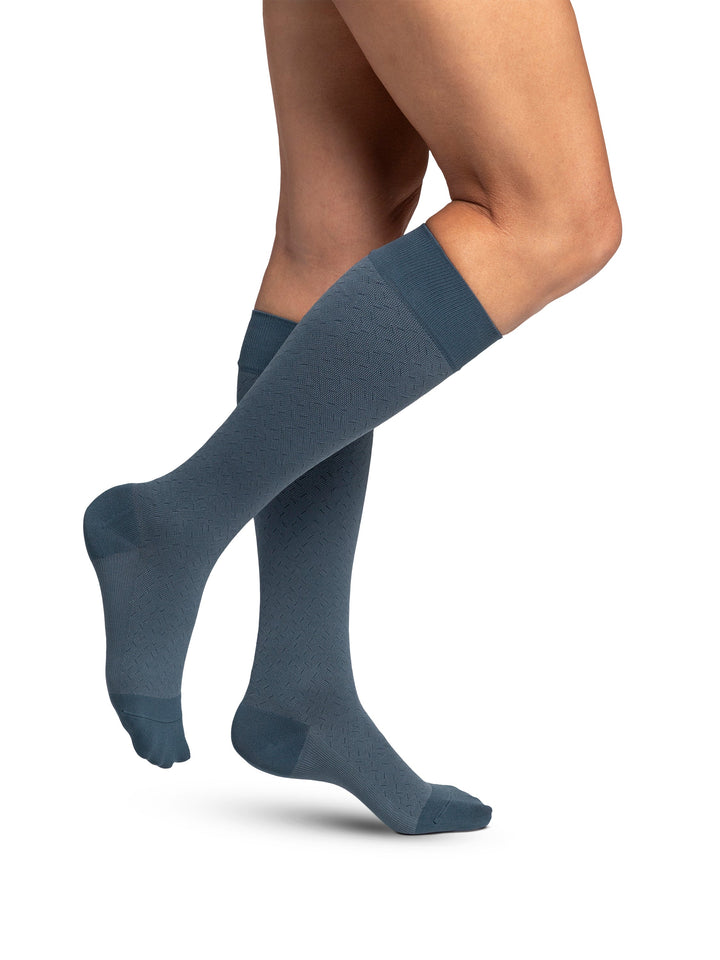 Sigvaris Microfiber Patterns Women's Knee High, Storm Blue Confetti