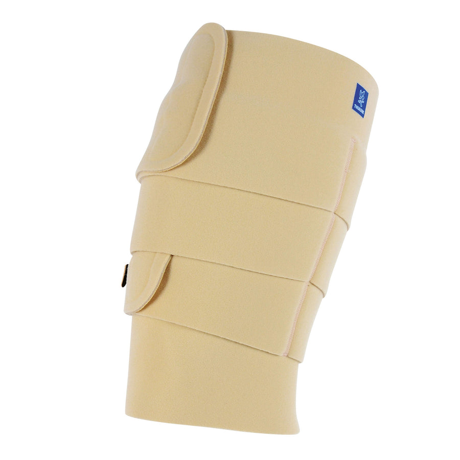 Thuasne BiFlex Self-Adjust Thigh Wrap — side and back view