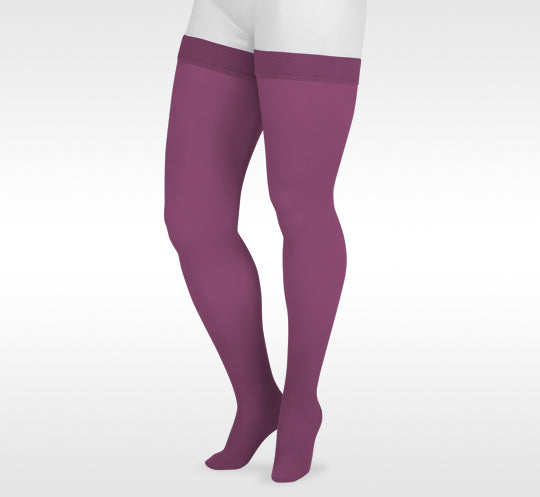 Juzo Soft Thigh High w/ Silicone Band in Grape Jam