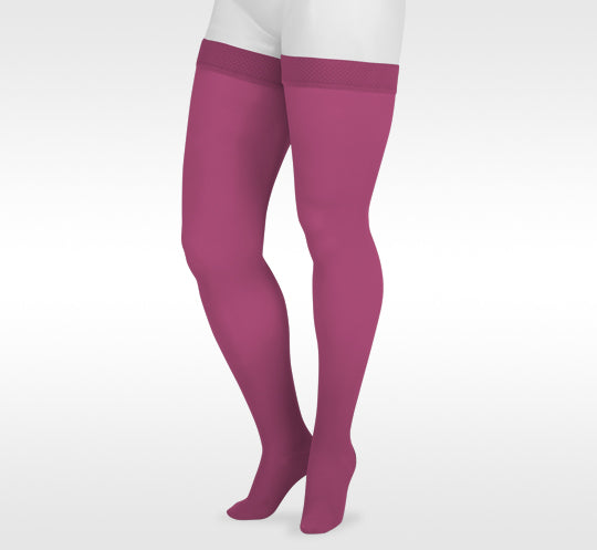 Juzo Soft Thigh High w/ Silicone Band in Raspberry Rush