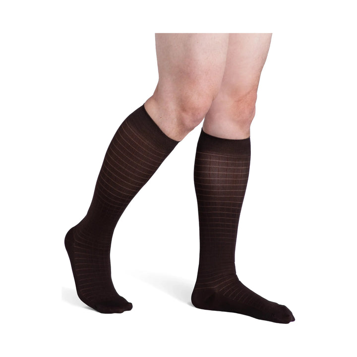 Sigvaris Microfiber Patterns Men's Knee High 20-30 mmHg, Espresso Windows