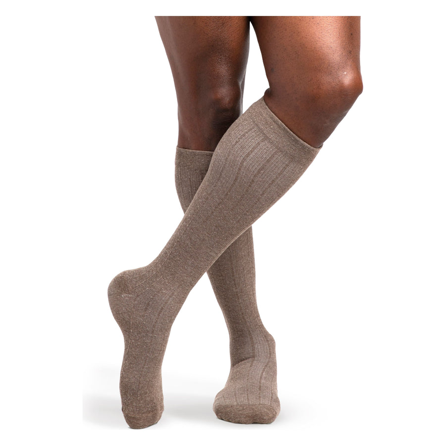 Sigvaris Linen Men's Knee High 20-30 mmHg, Brown