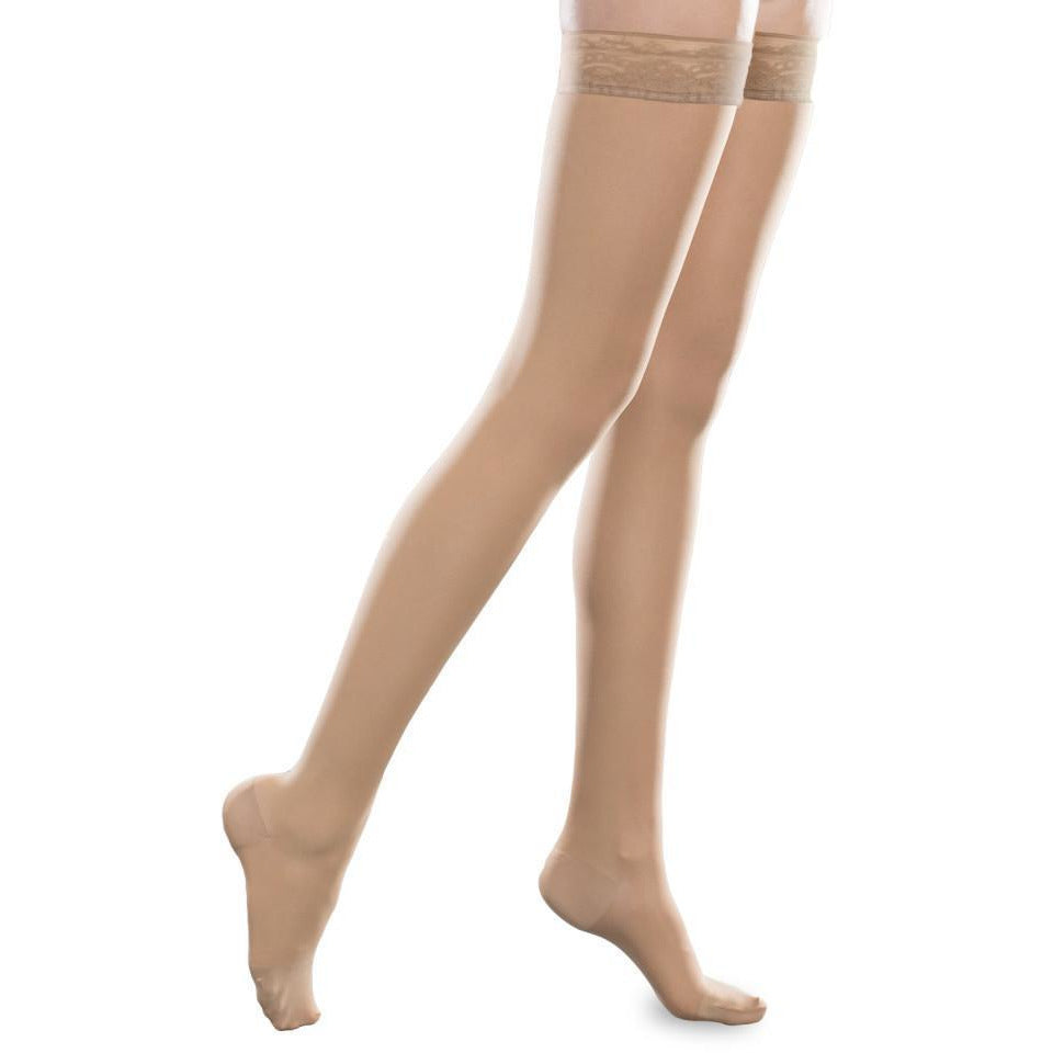 Therafirm Sheer Ease Women's 15-20 mmHg Thigh High, Sand