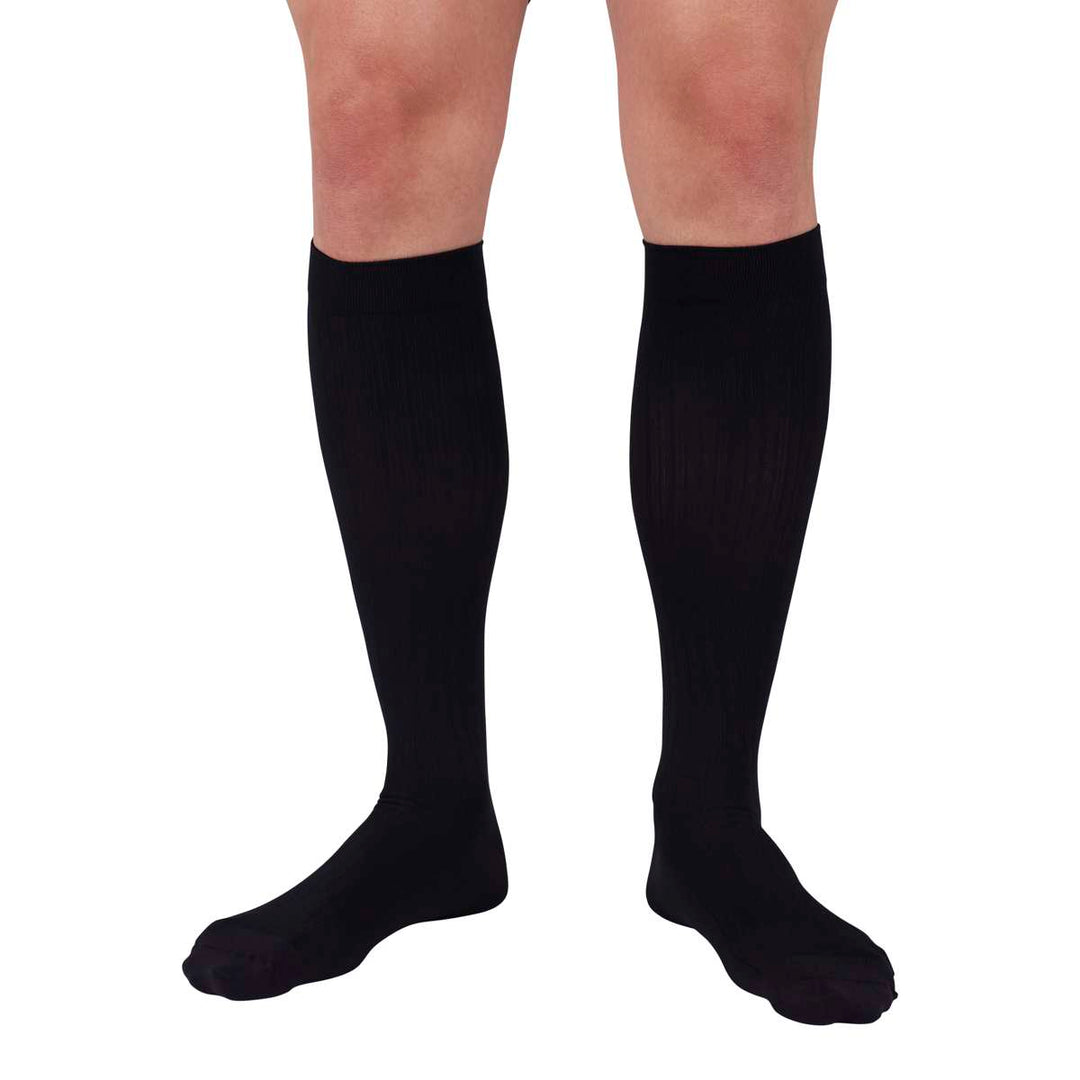 Duomed Soft Stripe Knee High in Black