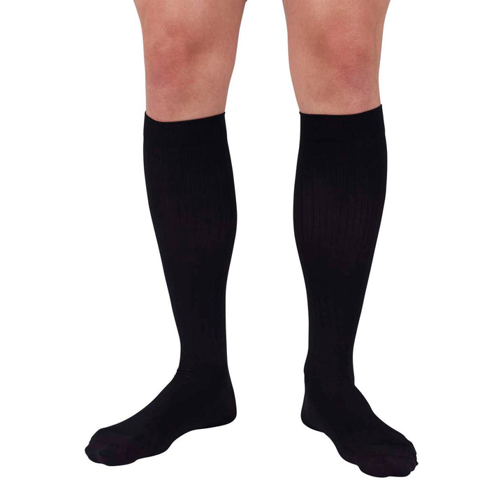 Duomed Soft Stripe Knee High in Black