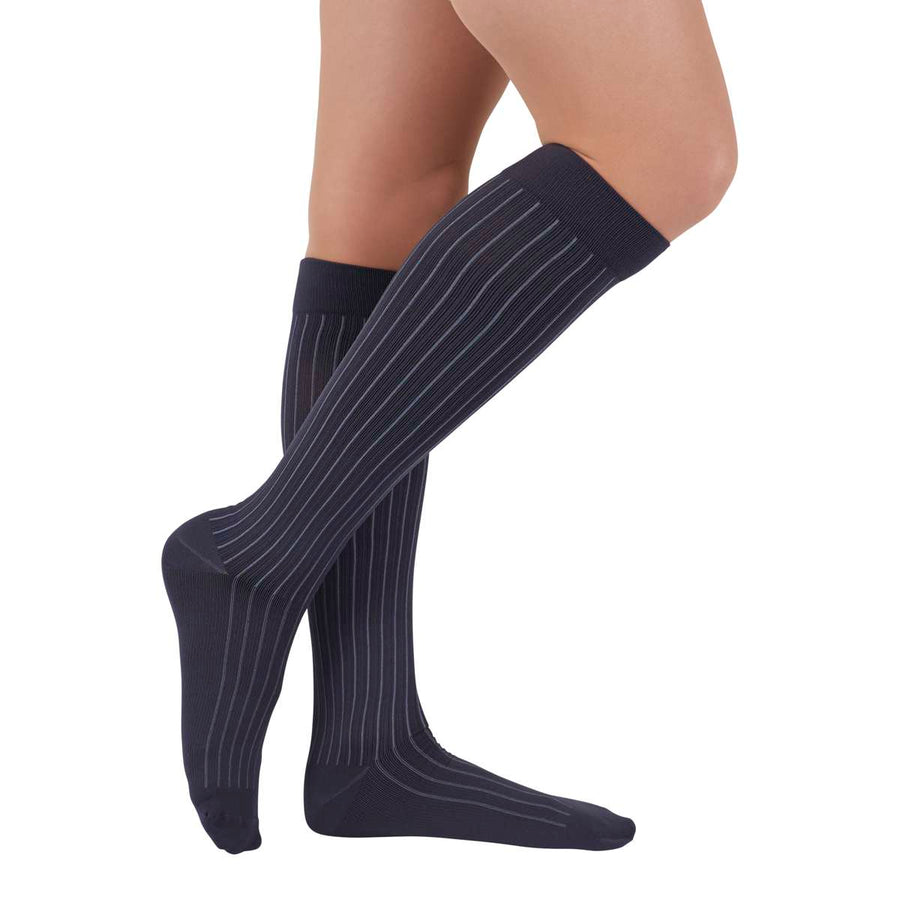 Duomed Soft Stripe Knee High in Gray