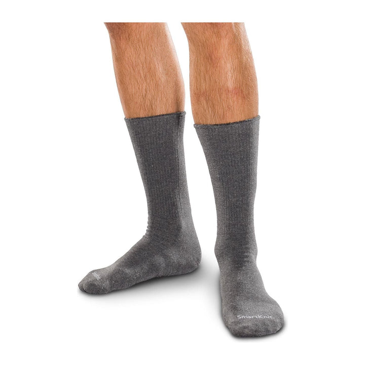 SmartKnit Seamless Diabetic Crew Socks, Charcoal