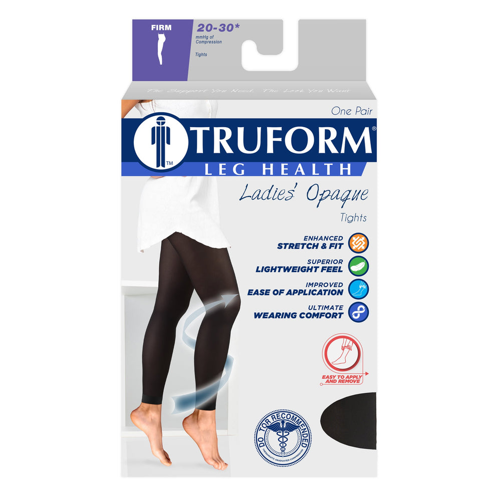 Collants opaques Truform pour femmes 20-30 mmHg, boîte