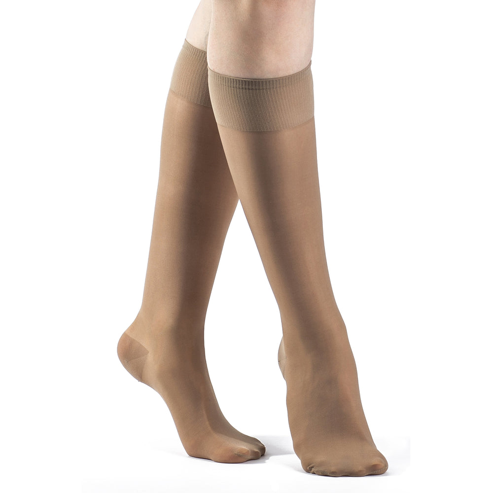 Sigvaris Sheer Fashion Women's 15-20 mmHg Knee High, Taupe