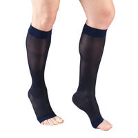 Truform Lites Women's OPEN-TOE Knee High 15-20 mmHg, Navy