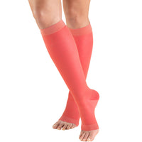 Truform Lites Women's OPEN-TOE Knee High 15-20 mmHg, Pink