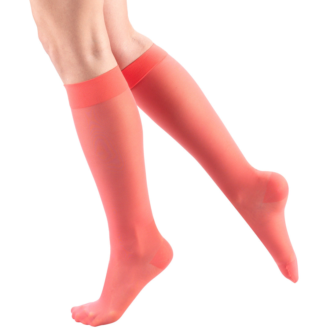 Truform Lites - Medias hasta la rodilla para mujer, 15-20 mmHg, color rosa
