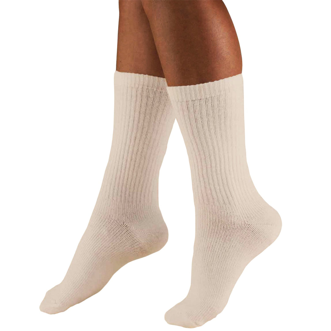 Truform Men's Athletic 15-20 mmHg Crew Sock, Tan