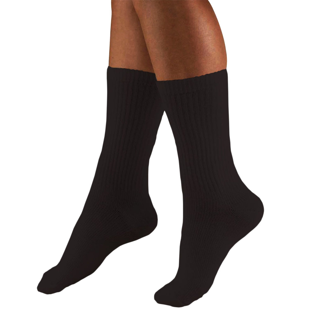 Truform Men's Athletic 15-20 mmHg Crew Sock, Black