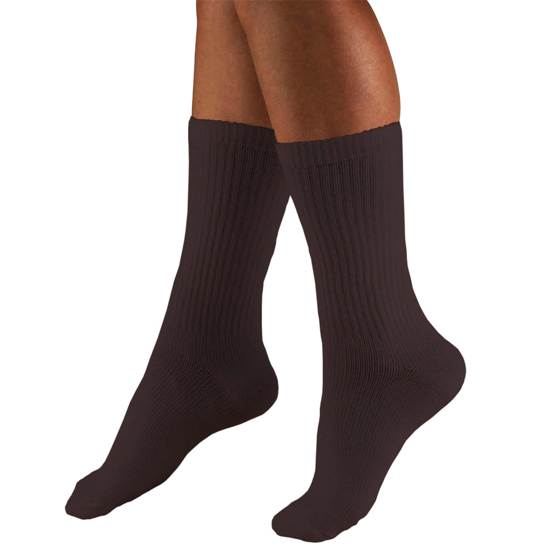 Truform Men's Athletic 15-20 mmHg Crew Sock, Brown