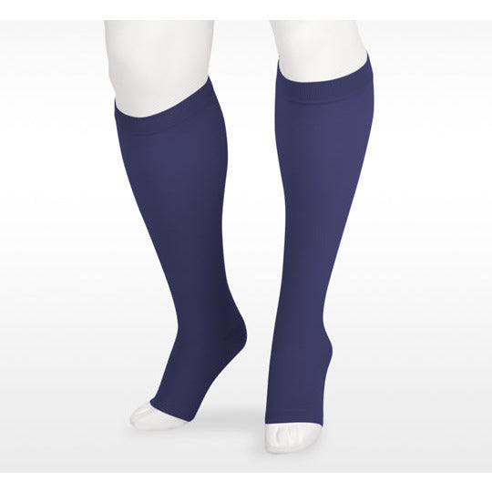 Juzo Soft Knee High 15-20 mmHg, puntera abierta, azul marino