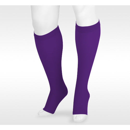 Juzo Dynamic Knee High 30-40 mmHg w/ 3.5 cm Silicone Band, Open Toe, Amethyst