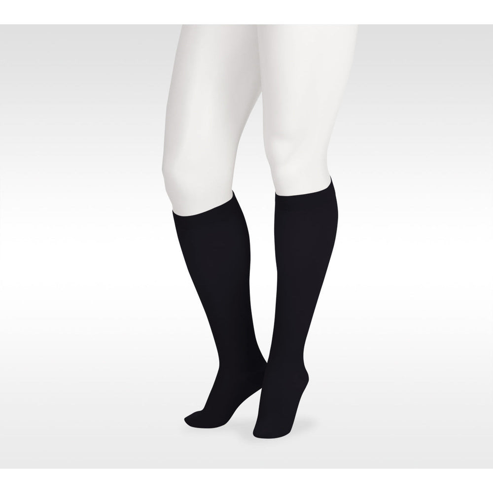 Juzo Soft Knee High 15-20 mmHg con banda de silicona, negro