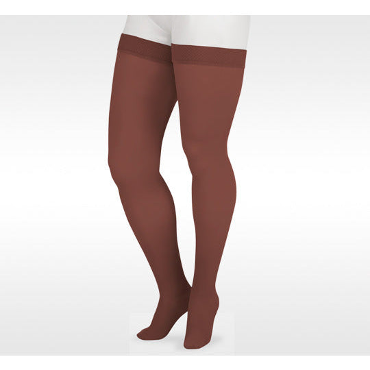 Juzo Soft Thigh High 30-40 mmHg m/ Silikonebånd, Chokolade