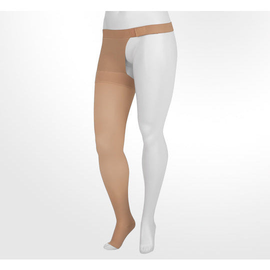 Juzo Soft Thigh High 30-40 mmHg w/ Hip Attachment, Open Toe