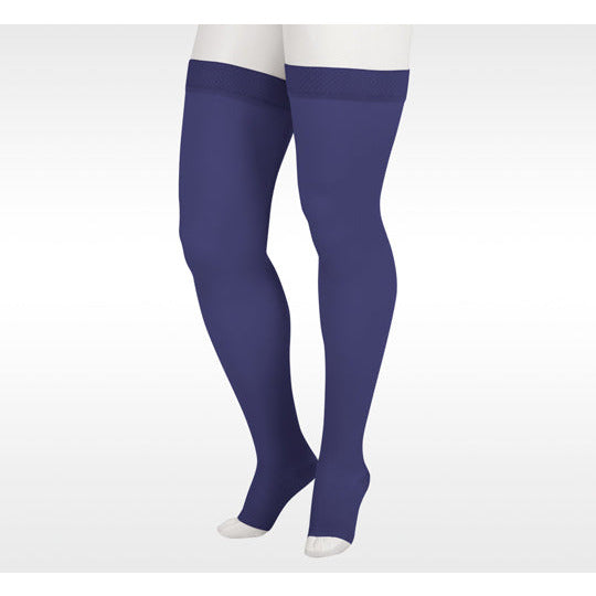 Cuisse haute souple Juzo 30-40 mmHg avec bande en silicone, bout ouvert