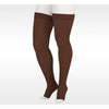 Juzo Dynamic Thigh High 30–40 mmHg mit Silikonband, offene Spitze, Kastanie
