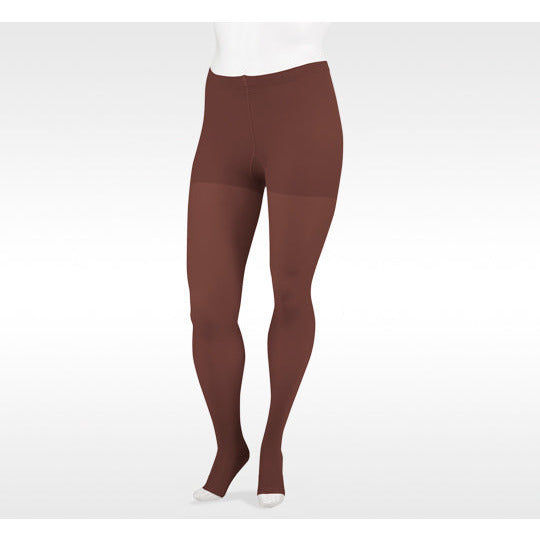 Juzo Soft Pantyhose 15-20 mmHg, Open Toe, Chocolate