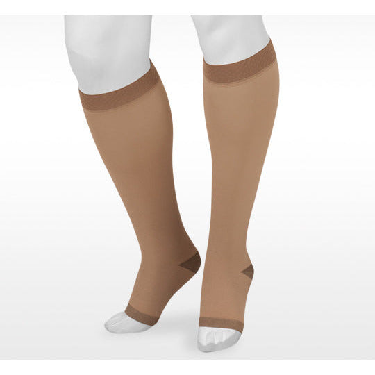 Juzo Soft Silver hasta la rodilla 30-40 mmHg, puntera abierta