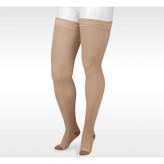 Juzo Soft Silver Cuisse haute 20-30 mmHg avec bande de silicone