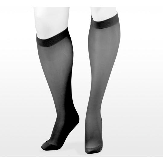 Juzo Naturally Sheer Knee High 15-20 mmhg, Sort