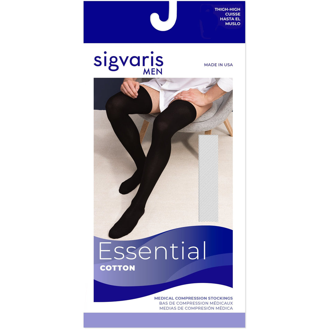 Sigvaris Cotton masculino 20-30 mmHg na altura da coxa