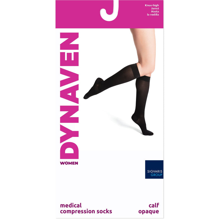 Dynaven - Medias hasta la rodilla para mujer, 30-40 mmHg