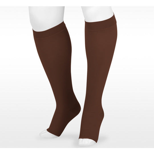 Juzo Dynamic Knee High 40-50 mmHg, puntera abierta, castaño