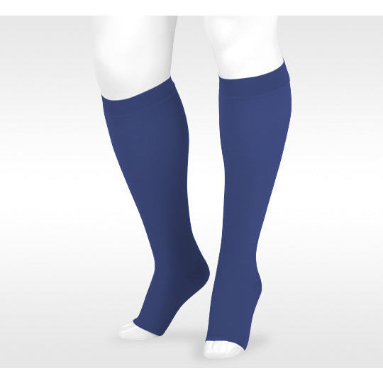 Juzo Dynamic Knee High 30-40 mmHg w/ 3.5 cm Silicone Band, Open Toe, Navy