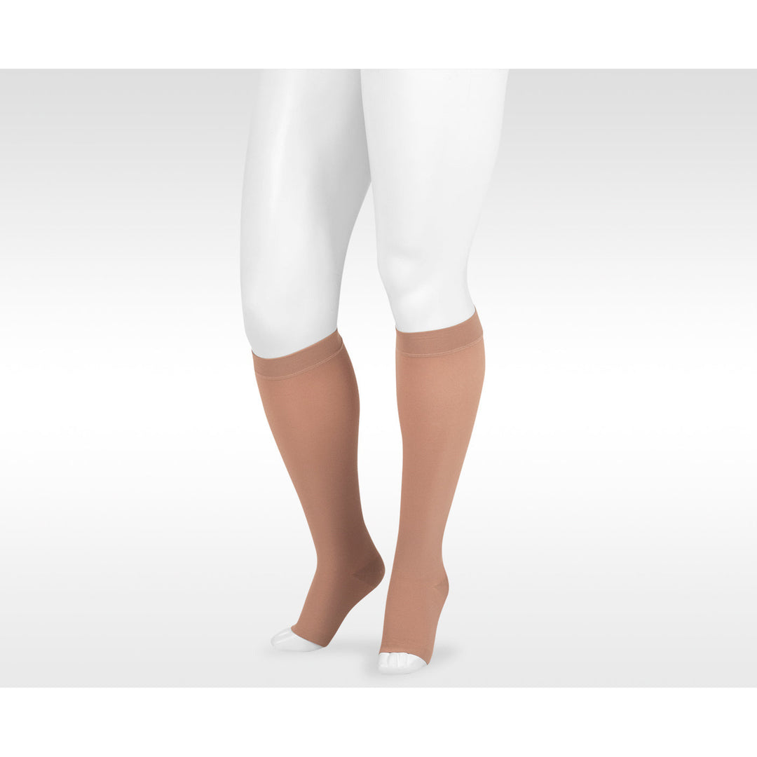 Juzo Dynamic hasta la rodilla 30-40 mmHg, puntera abierta, beige