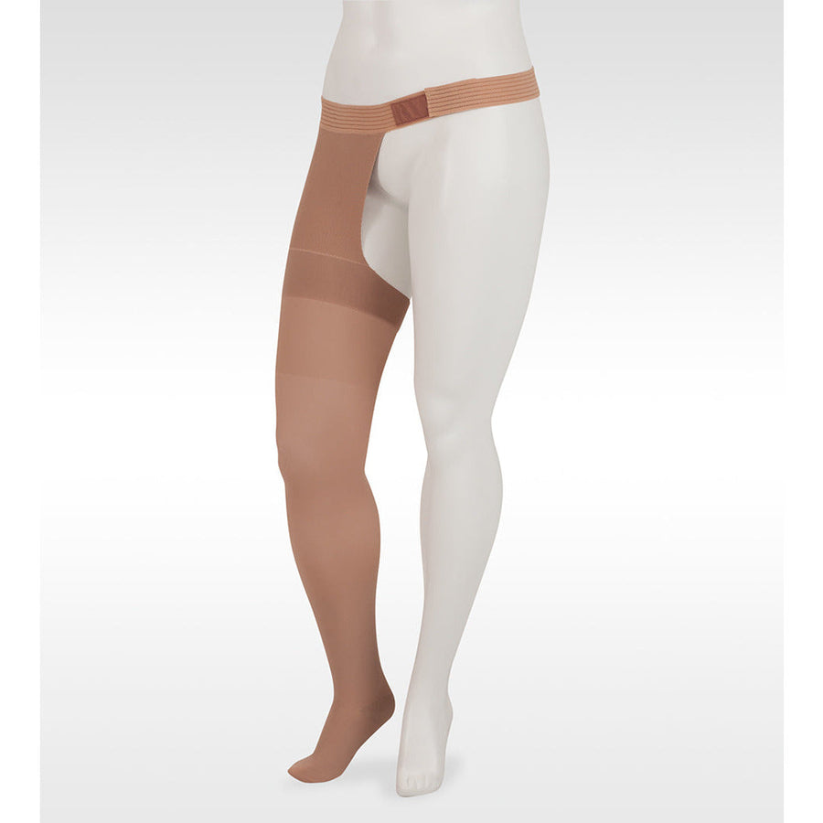 Juzo Dynamic Thigh High 40-50 mmHg com fixação para quadril, bege