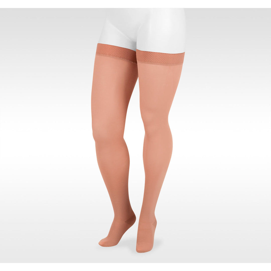 Juzo Dynamic Cuisse haute 20-30 mmHg avec bande en silicone, Beige