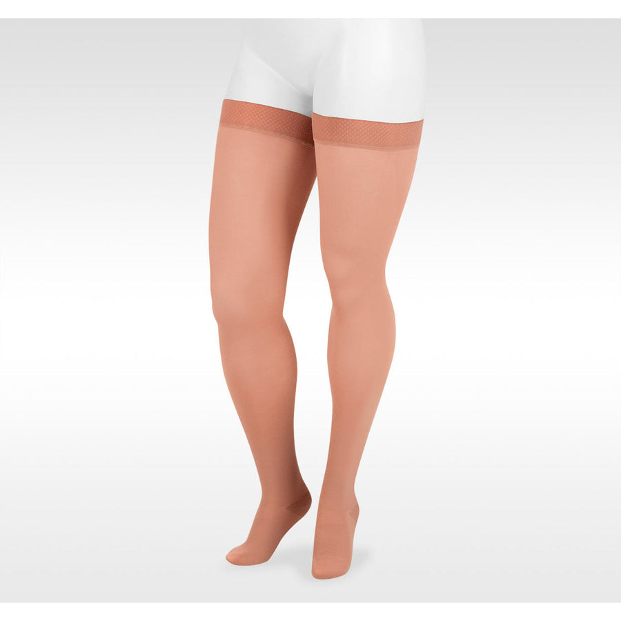 Juzo Dynamic Cuisse haute 40-50 mmHg avec bande en silicone, Beige