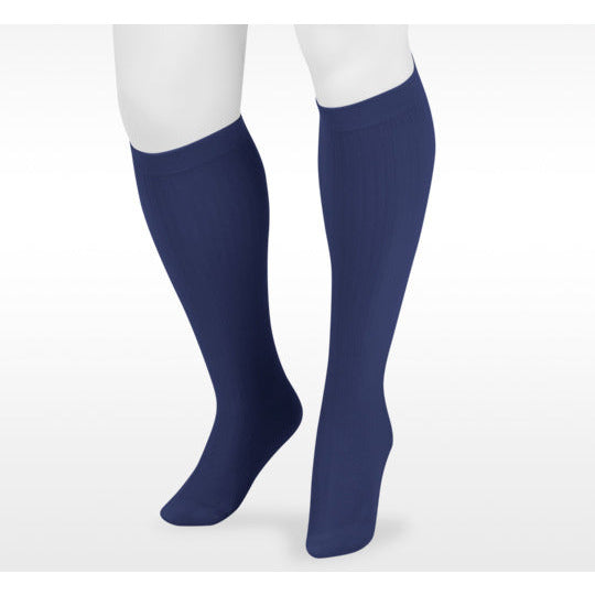 حذاء Juzo الرجالي ذو الركبة الديناميكية المصنوع من القطن بقياس 20-30 ملم زئبقي، باللون الأزرق الداكن