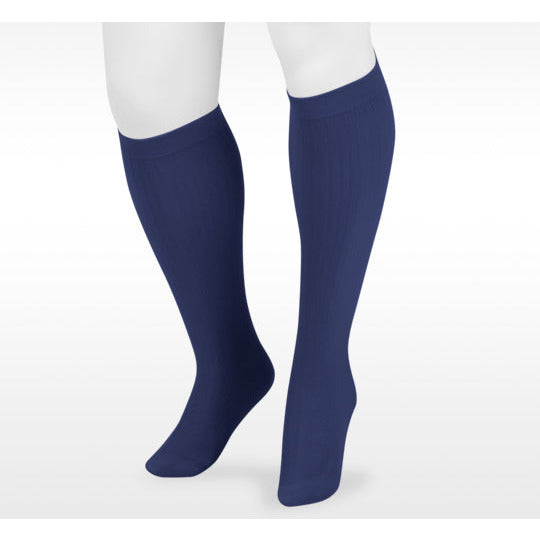 Juzo Men's Dynamic Cotton Knee High 20-30 mmHg, Navy