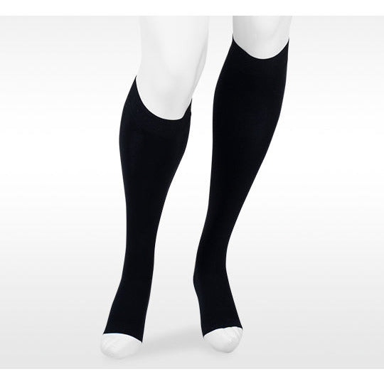 Juzo Move Knee High com pulseira de silicone aberta 30-40 mmHg, preto