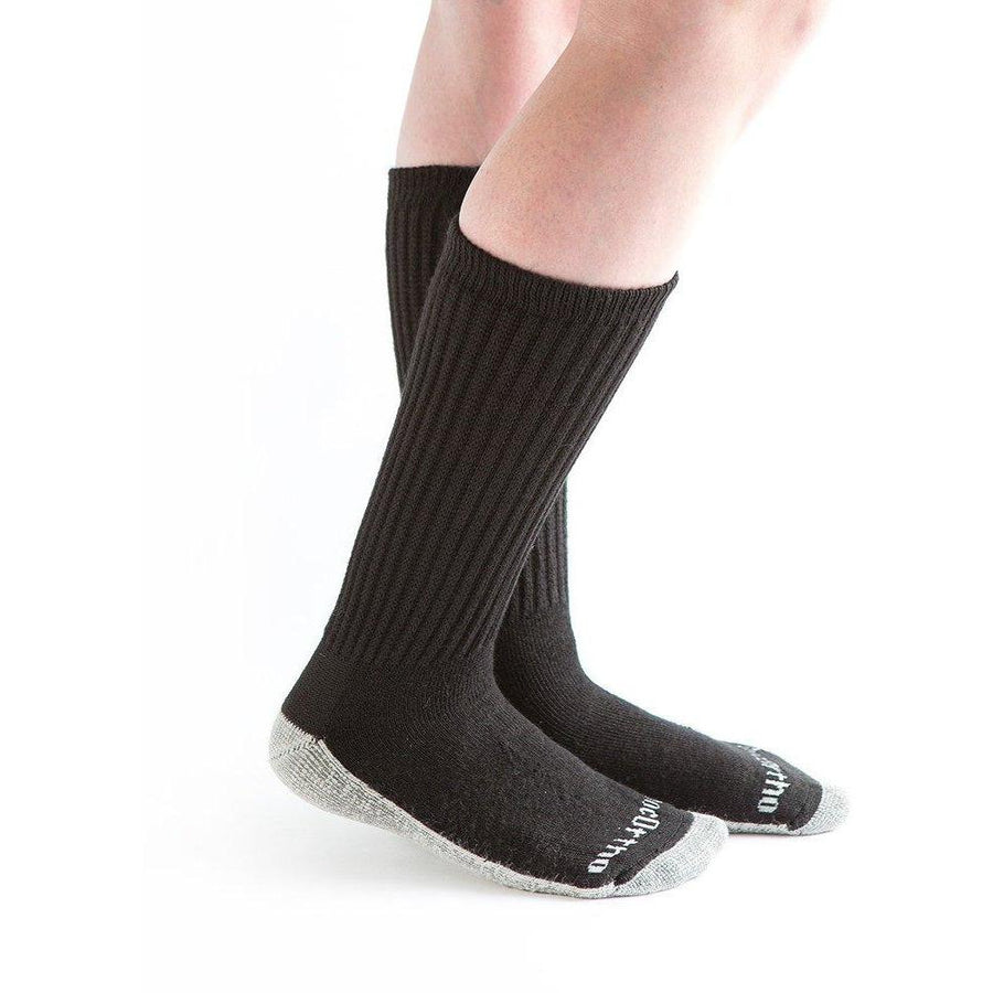 Doc Ortho ultraweiche silberne Diabetiker-Crew-Socken – 2 Paar, schwarz