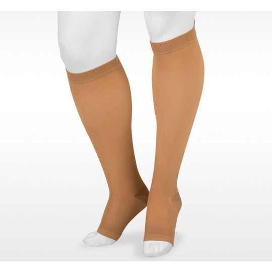 Juzo Basic Knee High 15-20 mmHg, bico aberto, bege