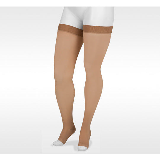 Juzo Basic Muslo Alto 15-20 mmHg, Punta abierta, Beige