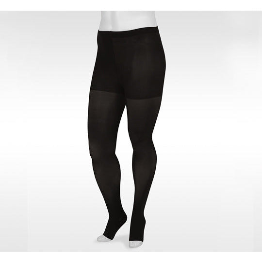 Meia-calça Juzo Basic 30-40 mmHg, bico aberto, preta