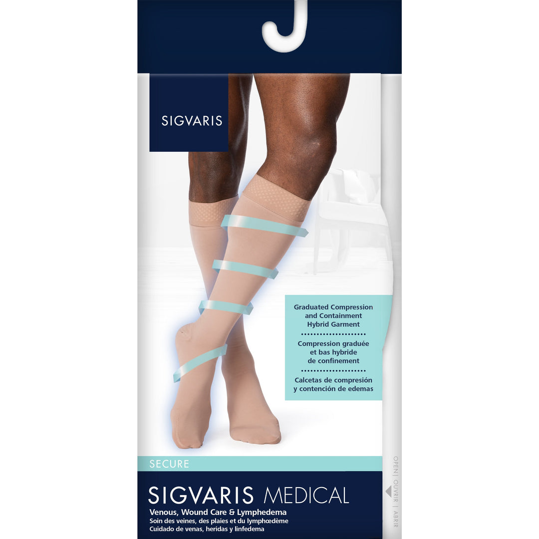 Sigvaris Secure - Medias hasta la rodilla para hombre de 20 a 30 mmHg