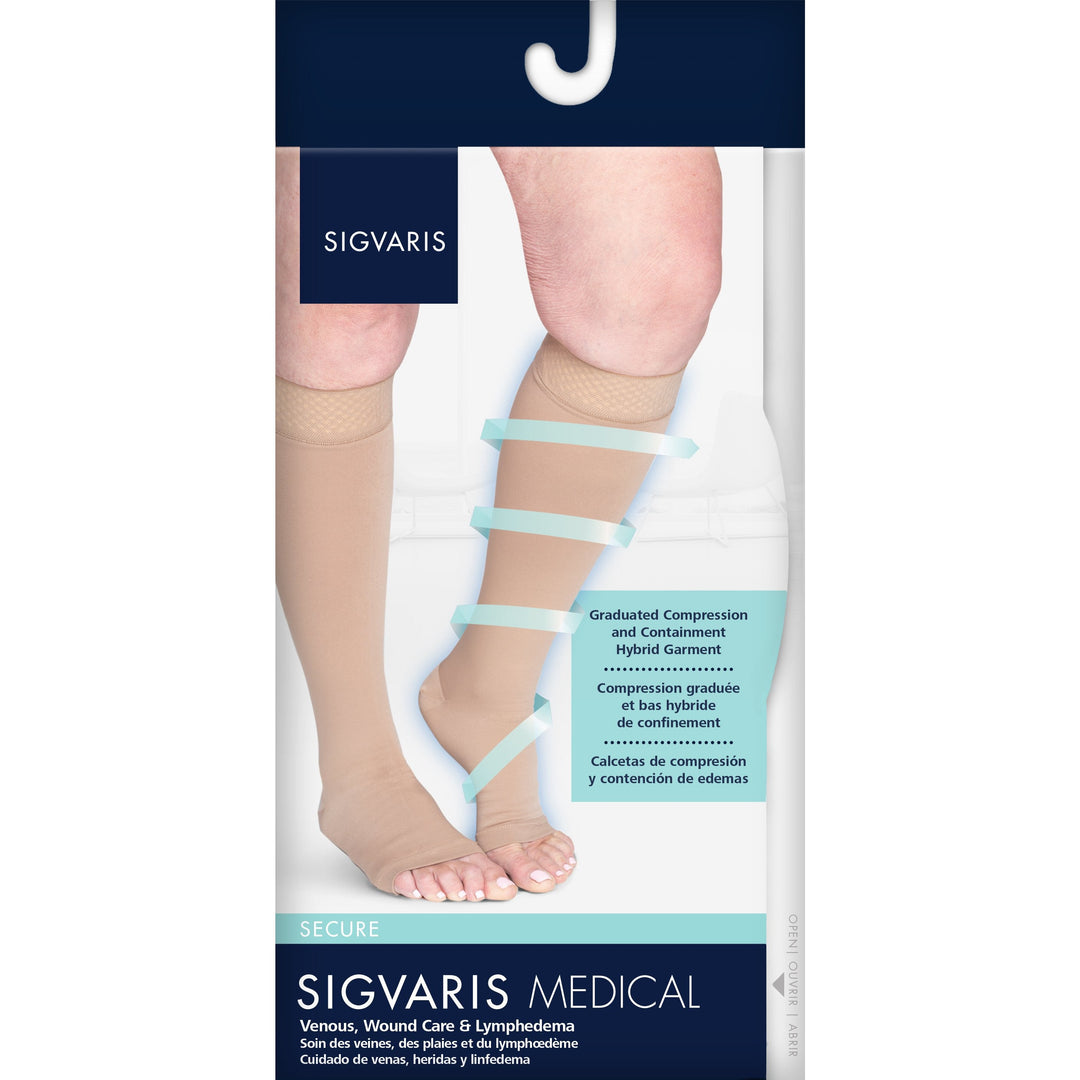 Sigvaris Secure 30-40 mmHg OPEN TOE joelho alto